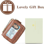 GOIACII Small Genuine Leather Wallet for Women, RFID Blocking Credit Card Holder Wallet