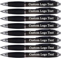 HEYZARDA Personalized Pens with Name Custom Text Logo Retractable Customized Ballpoint Pens for Church Office Business 100 Pcs, Black