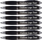 HEYZARDA Personalized Pens with Name Custom Text Logo Retractable Customized Ballpoint Pens for Church Office Business 100 Pcs, Black