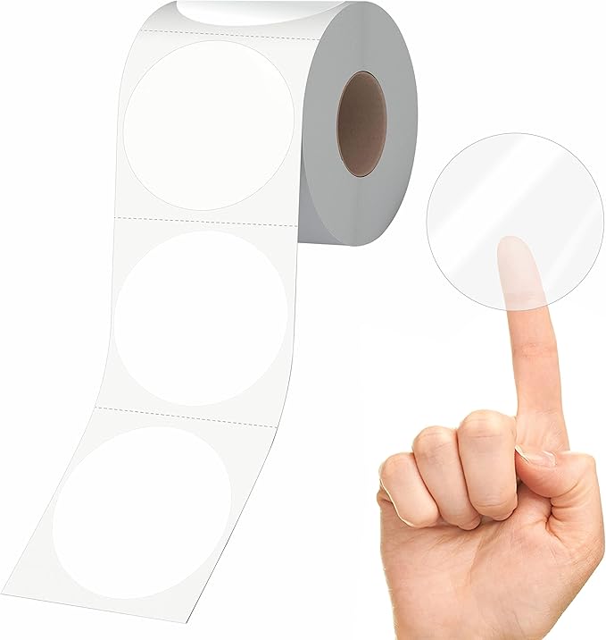 1500 PCS Round Clear Seal Stickers, Transparent Envelope Mail Wafer Seal Self Adhesive Package Circle Label Dots with Perforation Line for Envelopes, Boxes and Gift Packaging (2” in Diameter)