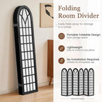 Asnefeli 6 Panel Japanese Room Divider, Shoji Style Partition Divider, Fully Assembled Wooden Privacy Screen for Home Office Bedroom Apartment Decoration, Black