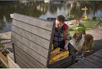 Keter Outdoor Storage Deck Box, for Patio, Backyard & Garden, Brightwood, 120 Gal, Brown - Lockable, Organizing, and Waterproof Plastic Container Bench