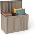 Yardgrace 50 Gallon Lockable Resin Deck Box, Waterproof & UV-Resistant Outdoor Storage Box for Outdoor Cushion Storage, Garden Tools & Pool Accessories Storage, Gray