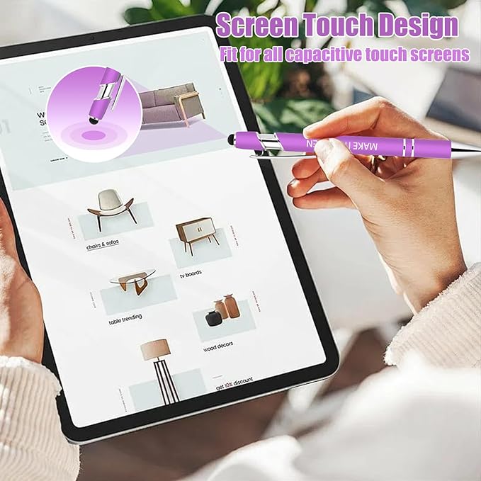 Luxeviss 50 Pcs Inspirational Pens Bulk - Motivational Ink Ballpoint Pen with Quotes Stylus Tip Nurse Gifts for School Coworkers Office Supplies Black Ink