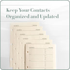 Gallery Leather Address Book Refill Replacement Pages - 3 Ring 5.5 x 8 Size, 15 Sheets, 30 Pages for 180 Entries, Quick and Easy Contact Storage and Updates