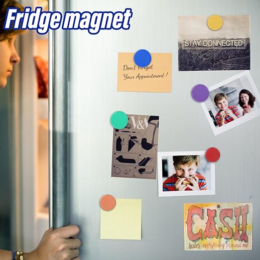 80 Pack Small Fridge Magnets,20MM Colorful Round Magnets for Whiteboard, 8 Colors Refrigerator Magnet,Small Cute Magnet for Decorative Locker Kitchen Office
