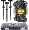 200 Pcs Nylon Universal Cable Tie Buckle with PP Storage Box - Multifunctional Zip Ties with Pin & Button, UV Resistant Fasteners for Car Repair, Bumper & Fender Clips (100PCS)