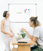 AMUSIGHT 2 Pack Double-Sided Magnetic Whiteboard, 48" x 36" Dry Erase Board, Aluminum Frame White Board for Wall, Hanging Mounting White Board Dry Erase Marker Board for Office, School, Home