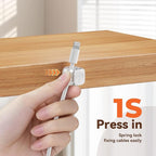 Yocice 12Pack Rotatable Cord Organizer,Spring Cable Clips Desk Cable Management Cord Holder Adhesive Phone Charger Cord Clips for Home Office Car Wall Nightstand Accessories, Clear