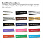 Custom Engraved Desk Plate | Personalized with your Name and Title | Perfect Decor for Office, Business, or Home | Multiple Font and Color Options | 2x8" or 2x10" (Orange w/White Letters, 2x8")