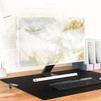 Baocicco White Gold Waterproof TV Display Screen Cover with Abstract Texture Marble Design 37, 38, 39 Inch Television Covers Sleeve Compatible with LCD LED PC Desktop and Home Hanging TV