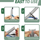 Split Wire Loom Tubing, Cable Protector Sleeve, Braided Cable Management for TV/Computer/Home Theater/Engine Bay, Cord Protectors from Pets No Chew (Grey, 1"-25ft)
