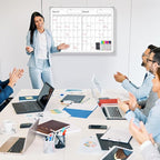 Lincia 36" x 12" Magnetic Horizontal 2 Month Dry Erase Calendar for Wall Undated Horizontal Dry Erase Wall Calendar Planner Aluminum Frame Whiteboard Calendar for Home Office Projects Wall Fridge