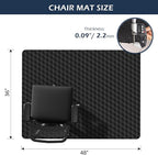 SALLOUS Chair Mat for Carpet 36" x 48" - 3D Geometric Chair Mat for Carpeted Floors, Heavy-Duty Carpet Protector Computer Desk Mat with Grips, Non-Slip Vinyl Floor Mat for Home Office, Black