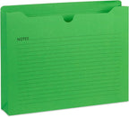 Blue Summit File Jackets Letter Size 2 Inch Expansion, Lined Folders with Lines for Notes on Front, 2 inch File Jacket Folders, Top Tab Pockets, Assorted Colors, Expandable, 25 Pack