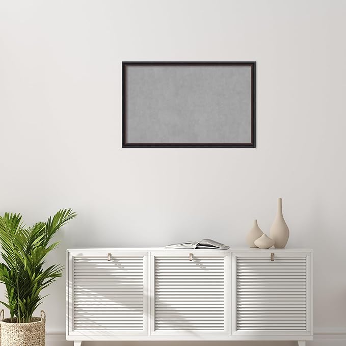Amanti Art Black Framed Magnetic Board 22x34 Large Vision Board for use with Magnets, 100% Metal Sheet to Display Items as Office Decor or for Home Organization in mudroom, Kitchen or Kids Room