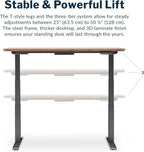 Vari Electric Standing Desk - 60x30 VariDesk, Adjustable Height Stand Up Computer Desk - Dual Motor with Memory Presets, Stable T-Style Legs- Home Office Essentials - Walnut