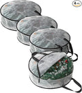 PWRSC 4 Pack Wreath Storage Bag, Summer, Christmas Decoration Garland Container, 24 Inch Clear Door Wreath Organizers, Moving Boxes, Packing Supplies for College