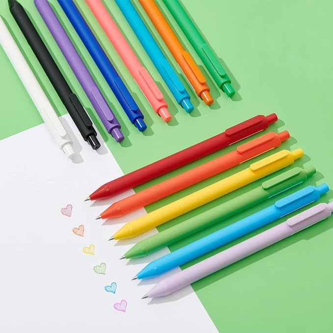 Kaco PURE Gel Pens Assorted Color Ink 20 Pieces 0.7mm, Medium Point, Aesthetic Cute Stationery Pens for Journaling Note Taking Pens