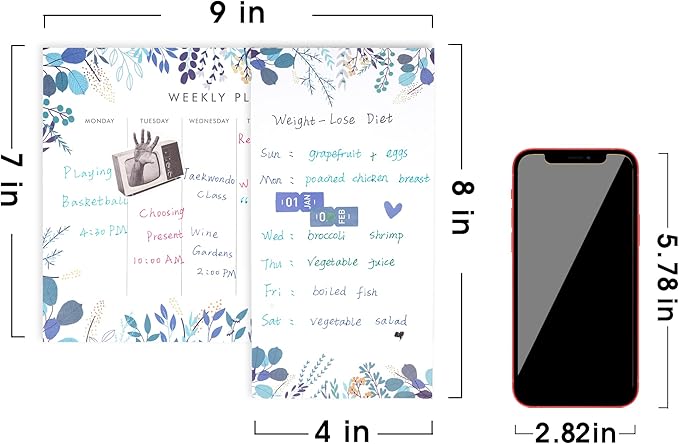 2 Pack Weekly Planner Notepad Tear Off Set of 2 Weekly Calendar Pad 52 Undated To Do List Notepad Desk Planning Pads Productivity Tracker for Work School Home Goals Notes Schedule Ideas, Blue