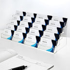 Vevitts 20 Slots Acrylic Business Card Holder for Desk Business Card Stand Clear Plastic Multiple Cards Display Stand Rack for Office Supplies Home School Brochure File Table Recipe