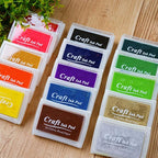 JZTang 6 Pcs Craft Ink Pad, Washable Ink Pads Multicolor Ink Pads for Rubber Stamps, Paper, Scrapbooking, Wood Fabric, 6 Unique Pure Colors