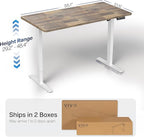 VIVO Electric 55 x 28 in Standing Desk, Memory Height Adjustment, 1B Series, Holds 220 lbs, One-Piece Reclaimed Wood Top, White Frame, DESK-KIT-1W55P