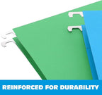 HERKKA Extra Capacity Hanging File Folders, 30 Pack Reinforced Letter Size Hanging Folders with Heavy Duty 3 Inch Expansion, Designed for Bulky Files, Medical Charts, Adjustable Tabs, Assorted Colors