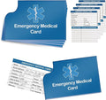 4 Pack Emergency Medical Information Id Card Red Medical Condition and Emergency Contact Id Wallet Card Medical Alert Wallet Card Pocket Size Medication List and Medical Cards for Caretakers (Blue)