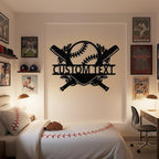 Personalized Baseball Metal Sign Custom Name Sign Baseball Player Gift Boys Room Decor Softball Lover Present Sports Wall Art Decorations Gift for Team,Dad,Husband,Son