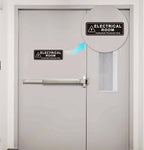 Electrical Room Door Sign for Business，Self-Adhesive Durable Modern Electrical Closet Room Sticker for Home, UV and Weather Resistant Authorized Personnel Only Signs for Business ，Workplace