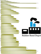 Assorted Color & Size Rubber Bands - Size #54 - Rubber Band Depot - Everyday Bands, Business Rubber Bands - 1/4 Pound Bag
