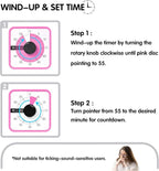 TWENTY5 SEVEN Countdown Timer 7.5 inch; 60 Minute 1 Hour Visual Timer – Classroom Teaching Tool Office Meeting, Mechanical Countdown Clock for Kids Exam Time Management Magnetic, Pink