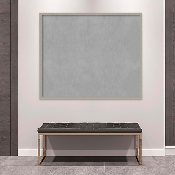 Amanti Art Grey Framed Magnetic Board 42x50 Oversize Vision Board for use with Magnets, 100% Metal Sheet to Display Items as Office Decor or for Home Organization in mudroom, Kitchen or Kids Room