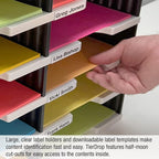 Ultimate Office TierDrop Literature Organizer/Forms Mailroom Classroom Sorter, 10-Compartments with Optional Add-On Tiers for Easy Expansion, Gray w/Black…