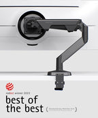 Modernsolid Heavy Duty Monitor Arm Desk Mount for 34-49 Inch Ultrawide Curved Monitors, Supports 14-38 lbs, Gas Spring Ergonomic Full Motion with Cable Management, Red Dot Design Awarded, Black