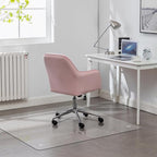 JAMBALAY 46″×36″ Tempered Glass Floor Mat, Heavy Duty Glass Office Chair Mat for Carpets or Hard Floors, Carpet Floor Mats with 12 Non Slip Pads for Easy Roll On, Thick 1/5″