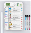 Magnetic Chore Chart for Kids with Alarm Clock, Dry Erase ADHD Task Tracker Easy-Check Routine Board to Do List Planning Tool with Stand, 3 Markers for Fridge/Desk/Home/School