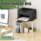 MARTY Printer Stand with Storage for Desk, Desktop Printer Stand Shelf Organzier for Home/Office Heavy Duty Printer Riser Under Desk Small Printer Table for Fax Machine Copier Scanner(Maple)
