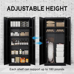 TaskStorz Storage Cabinet, 72 Inch Tall Metal Storage Cabinet with Doors and Shelves,Heavy Duty Metal Cabinet, Pantry Cabinets for Kitchen Storage, Garage Cabinet for Living, Dining Room