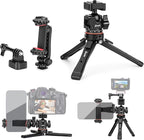 Zeadio Heavy Metal Tripod Kit: 1/4" Screw Adapter Tripod Mount for Travel | Recording | Vlog & Camera | iPhone Vlogging Kit & Camera Stand with 360° Ball Head