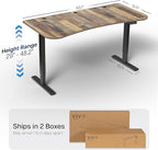 VIVO Electric 63 x 32 in Standing Desk, Memory Height Adjustment, 1B Series, Holds 220 lbs, Reclaimed Wood Top Black Frame, DESK-KIT-1B1P