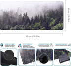 iCasso Extended Gaming Mouse Pad(35.4 x 15.7inch), Large Non-Slip Rubber Base Mousepad with Stitched Edges, Waterproof Keyboard Mouse Mat Desk Pad for Work, Game, Office, Home - Forest