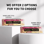 SalaGraphics Desk Name Plate Personalized, Custom for Desk, Office Decor Women Men, Acrylic Accessories, Gifts Coworkers Boss Teacher, Employee Appreciation (Red/Gold) 8”(L)x2.5(W)