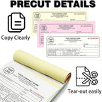 Custom Invoice Book with Logo 100 Set Personalized Receipt Books Customized Invoices for Small Business 2 - Parts Carbonless Duplicate Invoice Forms NCR Books
