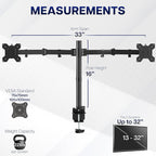 VIVO Dual Monitor Desk Mount, Heavy Duty Fully Adjustable Stand, Fits 2 LCD LED Screens up to 32 inches and 22 lbs Each, Black, STAND-V032