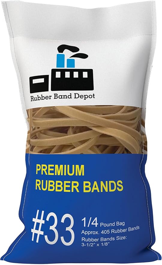 3-1/2" x 1/8'' - Size #33 - Rubber Band Depot - Everyday Rubber Bands, Business Bands - Approximately 205 Per Bag - 1/4 Pound Bag