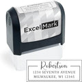 ExcelMark Address Stamp - Custom Return Address Stamp with Elegant Designs, Vibrant Colors & Patterns – Perfect for Mail, Invitations & Gifts (Black Mount, Signature Frame)