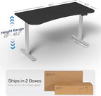 VIVO Electric 63 x 32 in Standing Desk, Memory Height Adjustment, 1B Series, Holds 220 lbs, Black Top Gray Frame, DESK-KIT-1G1B