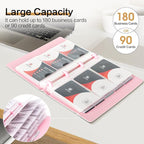 deli Business Card Book Holder, Business Card Organizer, Name Card Book Holder, Portable Office Business Card Holder, Hold 180 Cards, Pink